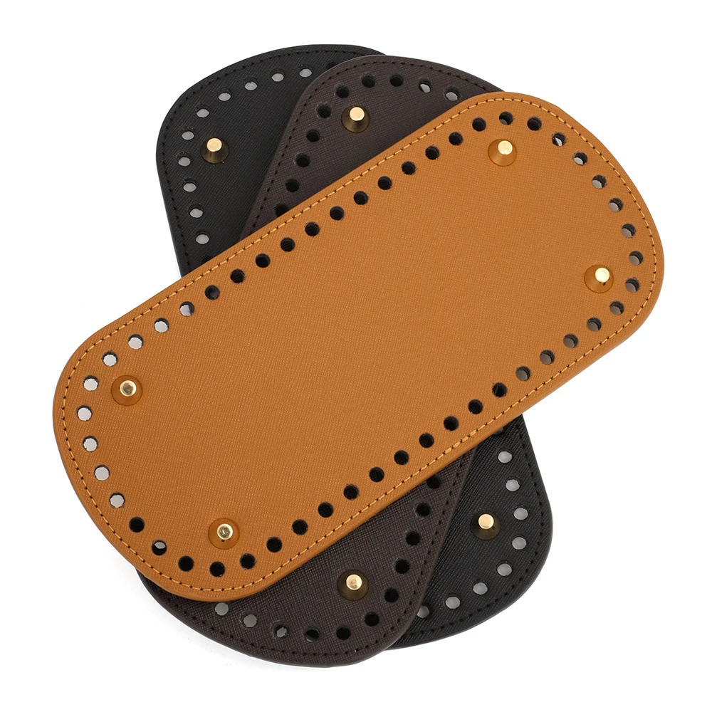 

Genuine Leather Crochet Bag Bottom Inserts 22 x 10 cm Rectangular Bases for DIY Handmade Bags and Purse Making