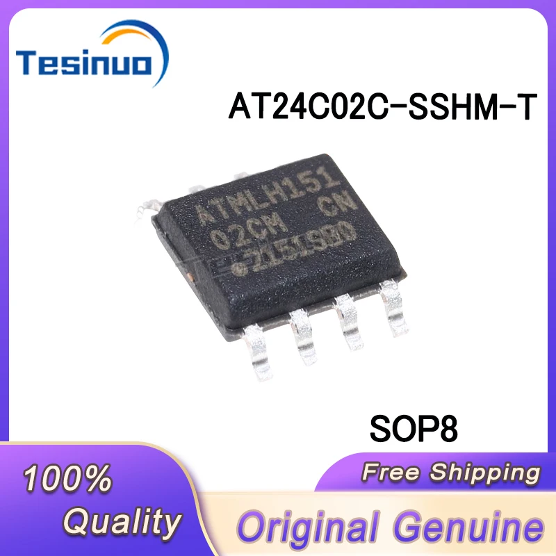 20/pieces  AT24C02C-SSHM-T  AT24C02C  SSHM memory chip EEPROM Serial port SOIC-8In Stock