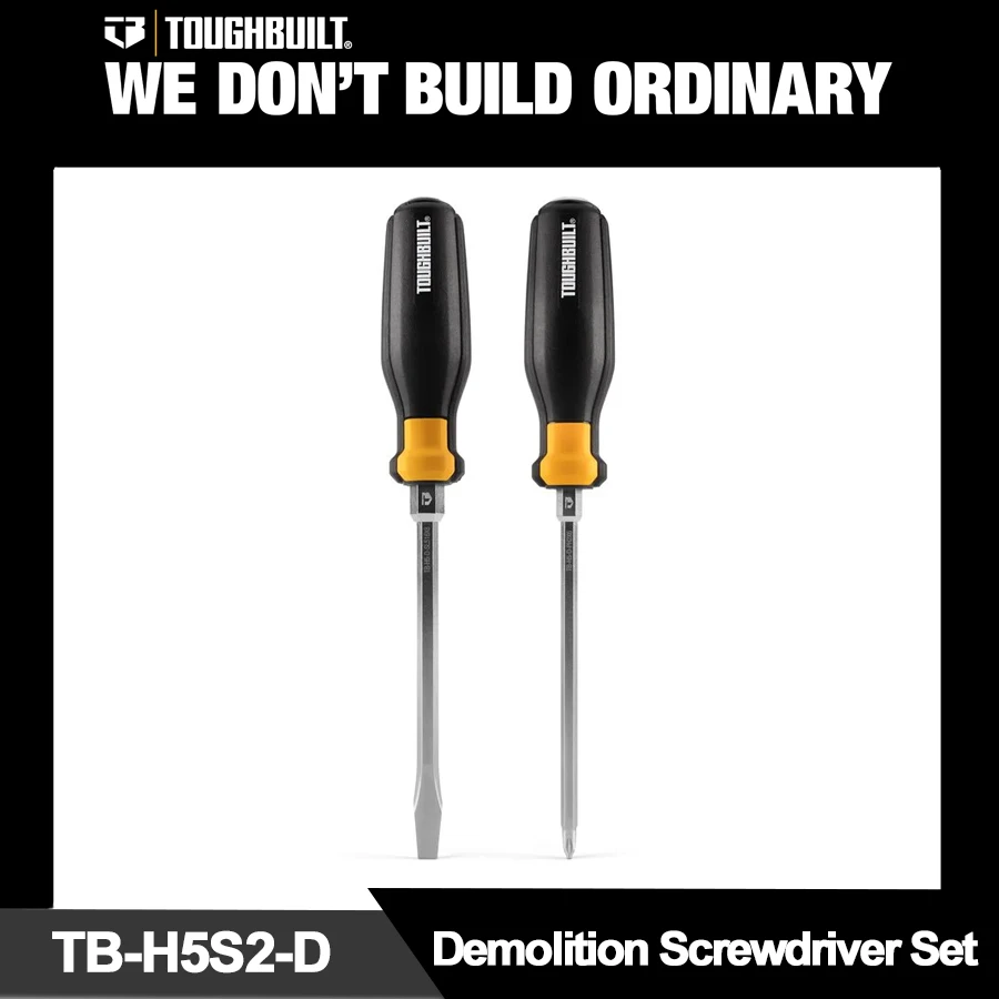 

TOUGHBUILT 2 in 1 Demolition Screwdriver Set Multi-functional with Strong Magnet Genuine Knock-Through Screwdriver TB-H5S2-D