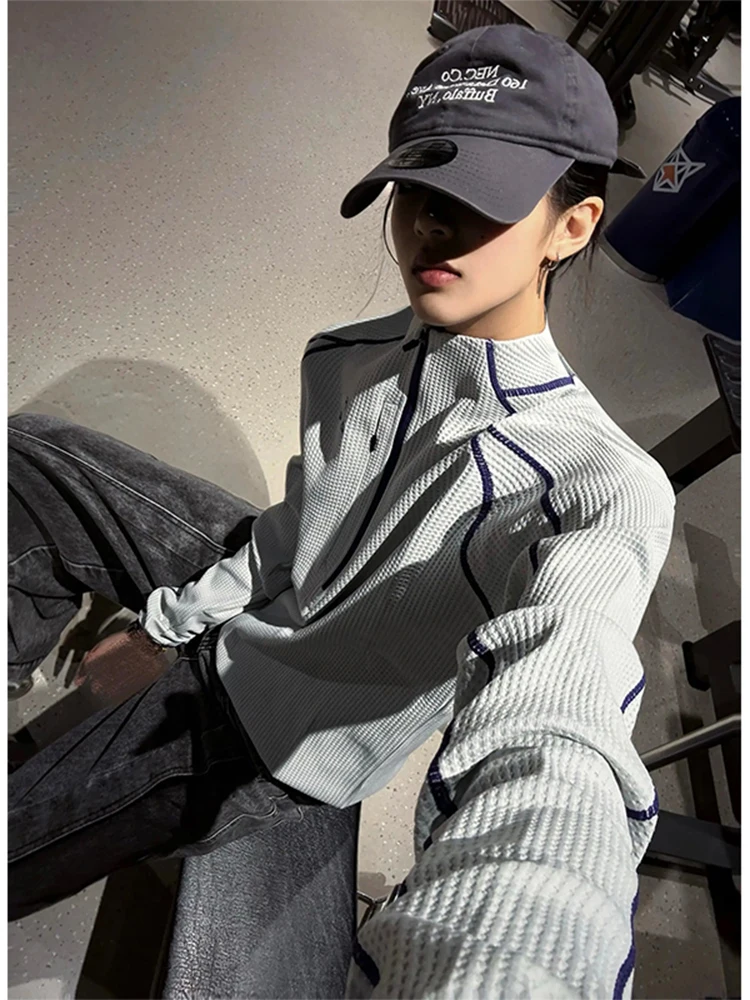 

Hassed Line Color Blo f High Collar Men's Spring Autumn Outdoor Qui Dry Long Sve Sweatirt Cycling Sportswear