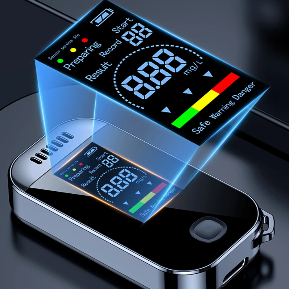 Professional Portable Handheld Alcohol Detection Analyzer Non-Contact Charging System Self-Testing Instrument for Post-Drinking