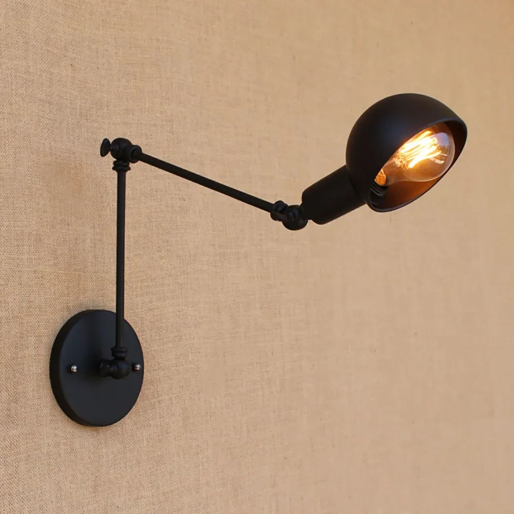 

Loft Style vintage adjustable long arm wall lamp lights for workroom Bathroom bar Light Fixtures