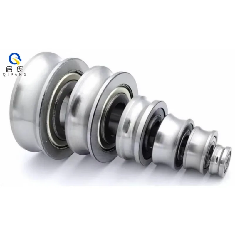 LFR50/8 Stainless Steel Double Row U groove Guide Wheel Track Roller Bearing 4x18x7 U-in stock