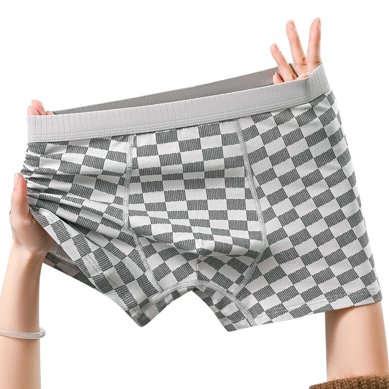 3Pcs Men Fashion Breathable Boxers Man Underwear Men's Square Panties Cotton Man Boxer Short Pants Shorts Gifts Set Underwear