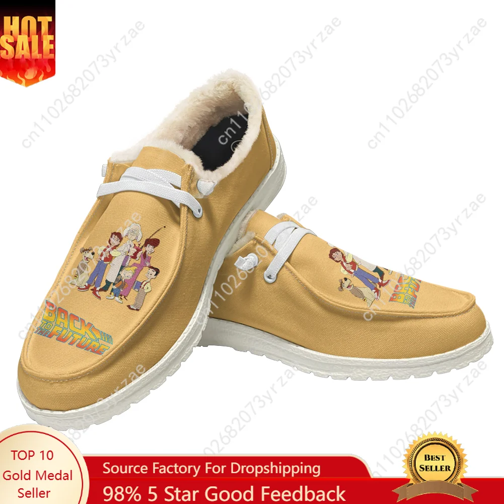 

Back to the Future Plush Flat Shoe Men Women Teenager Warm Shoe Indoor Outdoor High Quality Lightweight Shoes Customize Footwear
