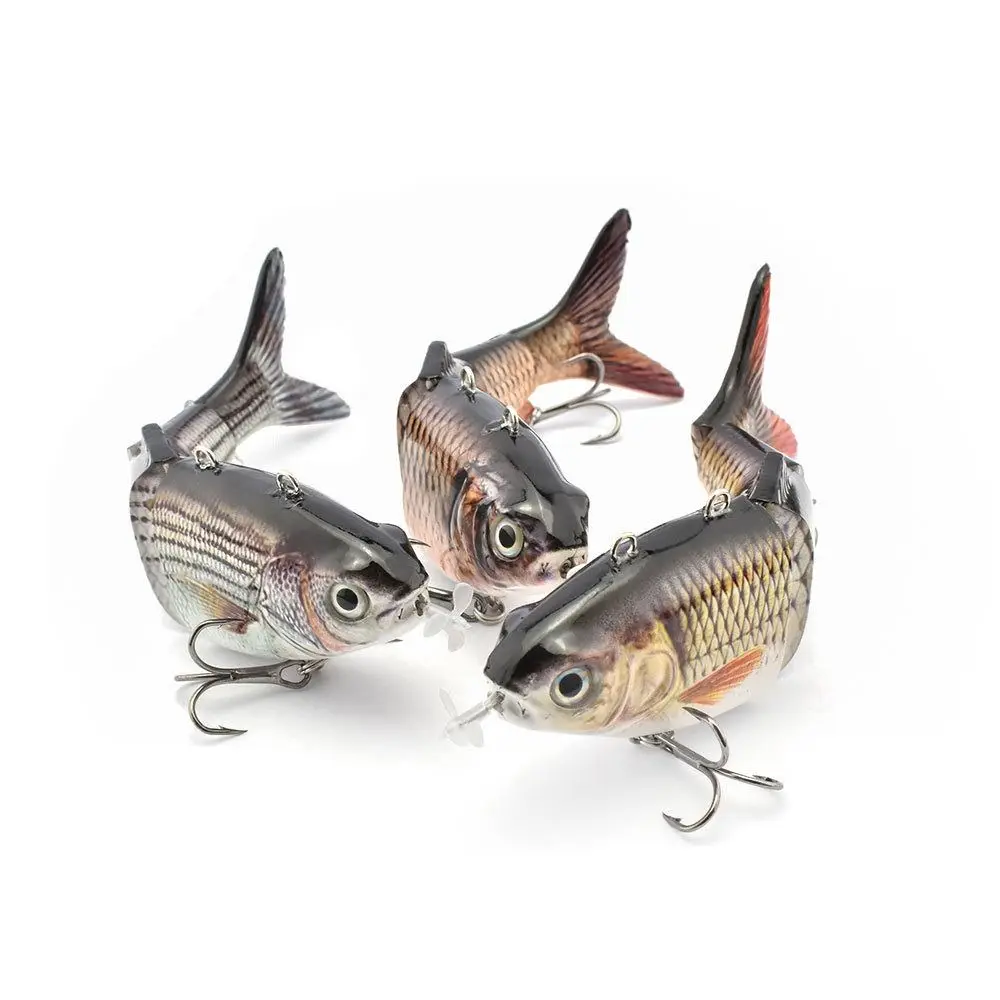 

Bionic Fish Electric Lure Wobblers 3D 5.1" Fishing Baits Kit LED Light Automatic Swimming Swimbait Hard Fishing Lure