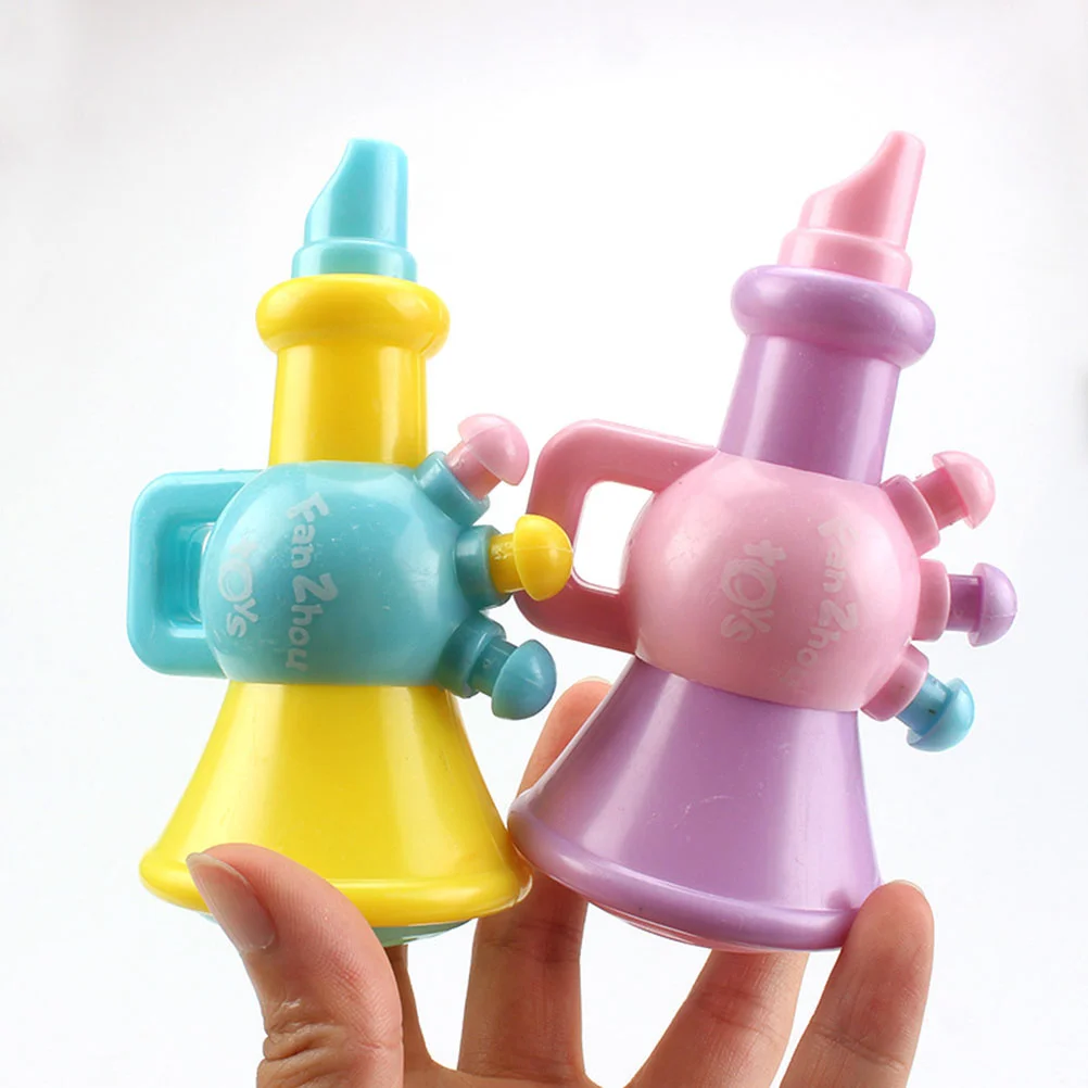 5pcs Cartoon Trumpet Toys Baby Horn Toys Plastic Creative Horn Playthings for Kids Children Toddlers (Random Color)