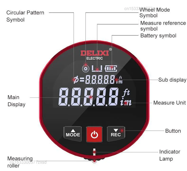 Imagem -06 - Xiaomi-delixi Rangefinder Fita Métrica Rolamento Ferramenta de Medição Rolo Régua Eletrônica Alta Precisão Pequeno Inteligente Longa Distância
