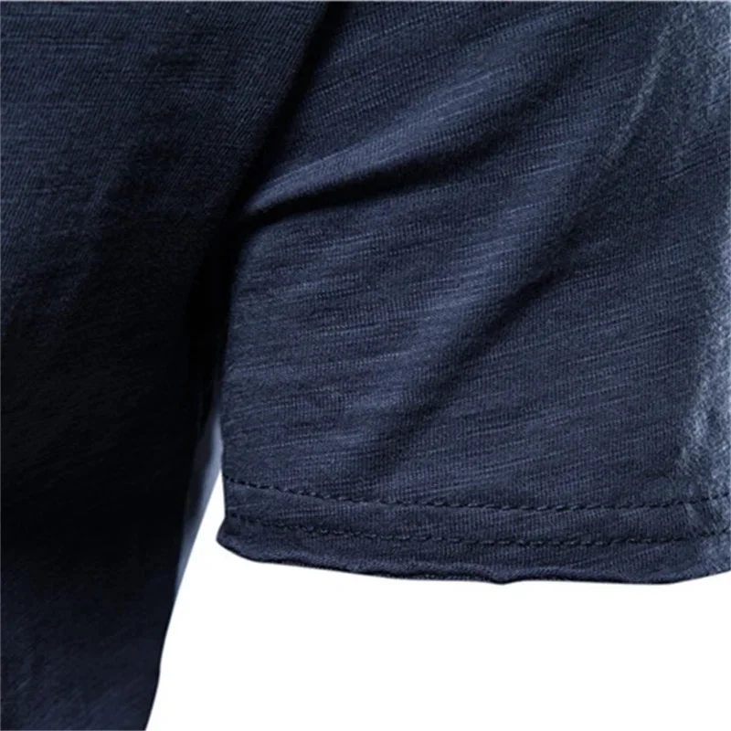 T-shirt à manches courtes pour hommes, col en V, 100% coton, coupe couvertes, monochromatique, design de mode, t-shirts pour hommes, qualité de marque