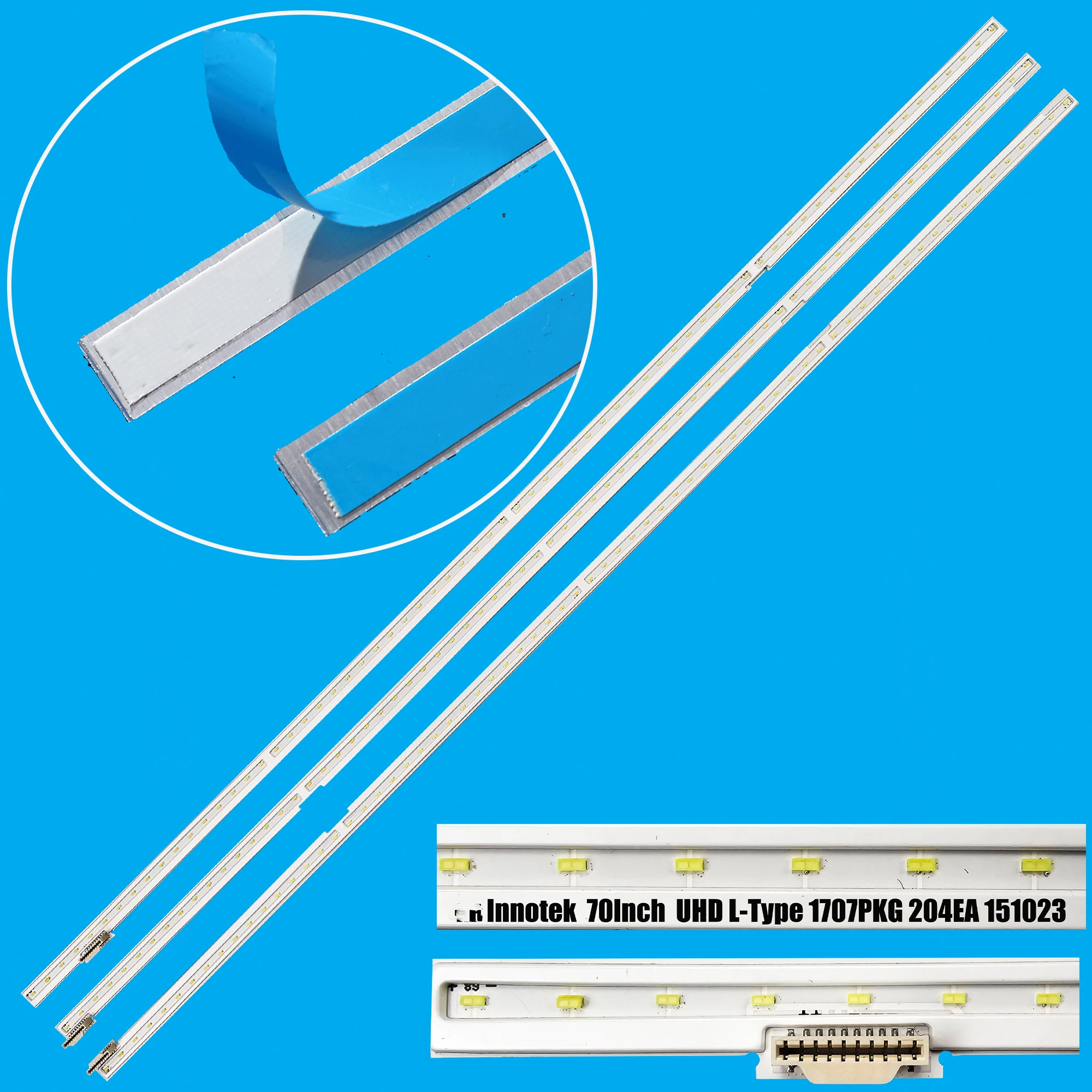 

Светодиодная лента подсветки для телевизора 70UH635T 70UH635T-TA-AAUMLH HC700EQF-VHQQ1-31XX lnnotek 70lnch UHD L-Type 1707PKG 204EA 151023