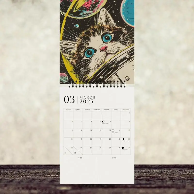 2025 calendário de parede gatos gato planejador familiar para organização de parede e calendário de planejamento 2025 calendário mensal planejador fase da lua