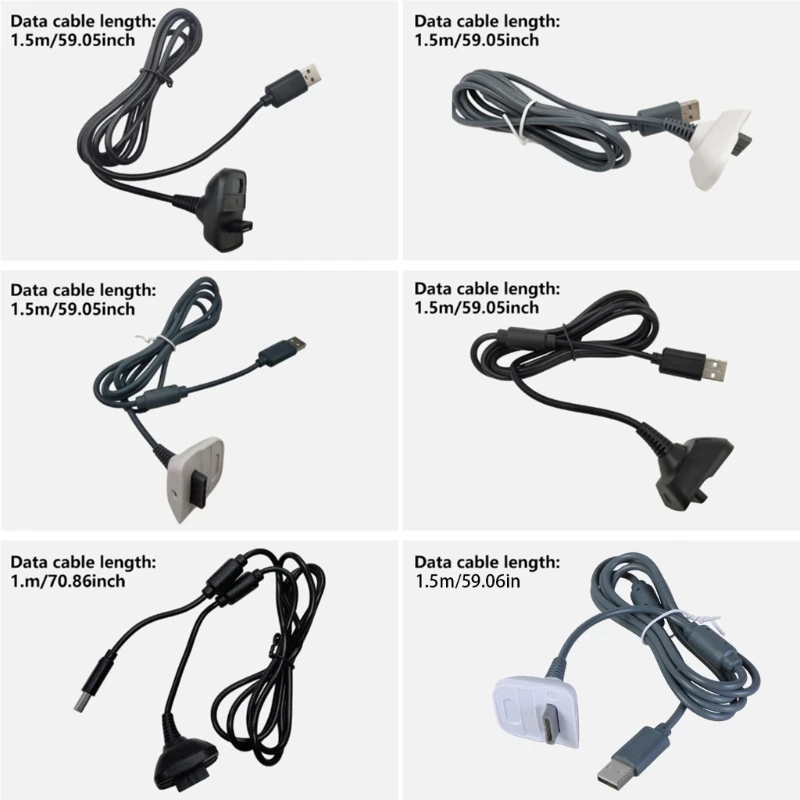 USB Charging Cable For XBOX 360 Controllers with Reinforced Connectors and Fast Charging