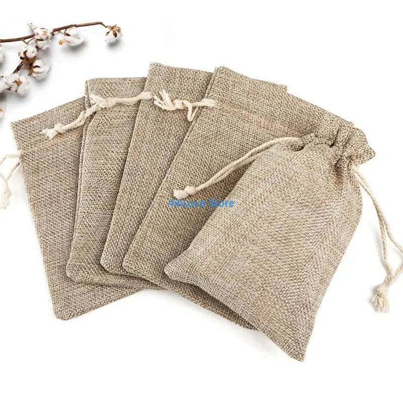 

T4MD 20 упаковка тканевых мешочков с шнуркой портативной шнурки для шнурки для конфетки для конфетки подарки подарки свадьба для