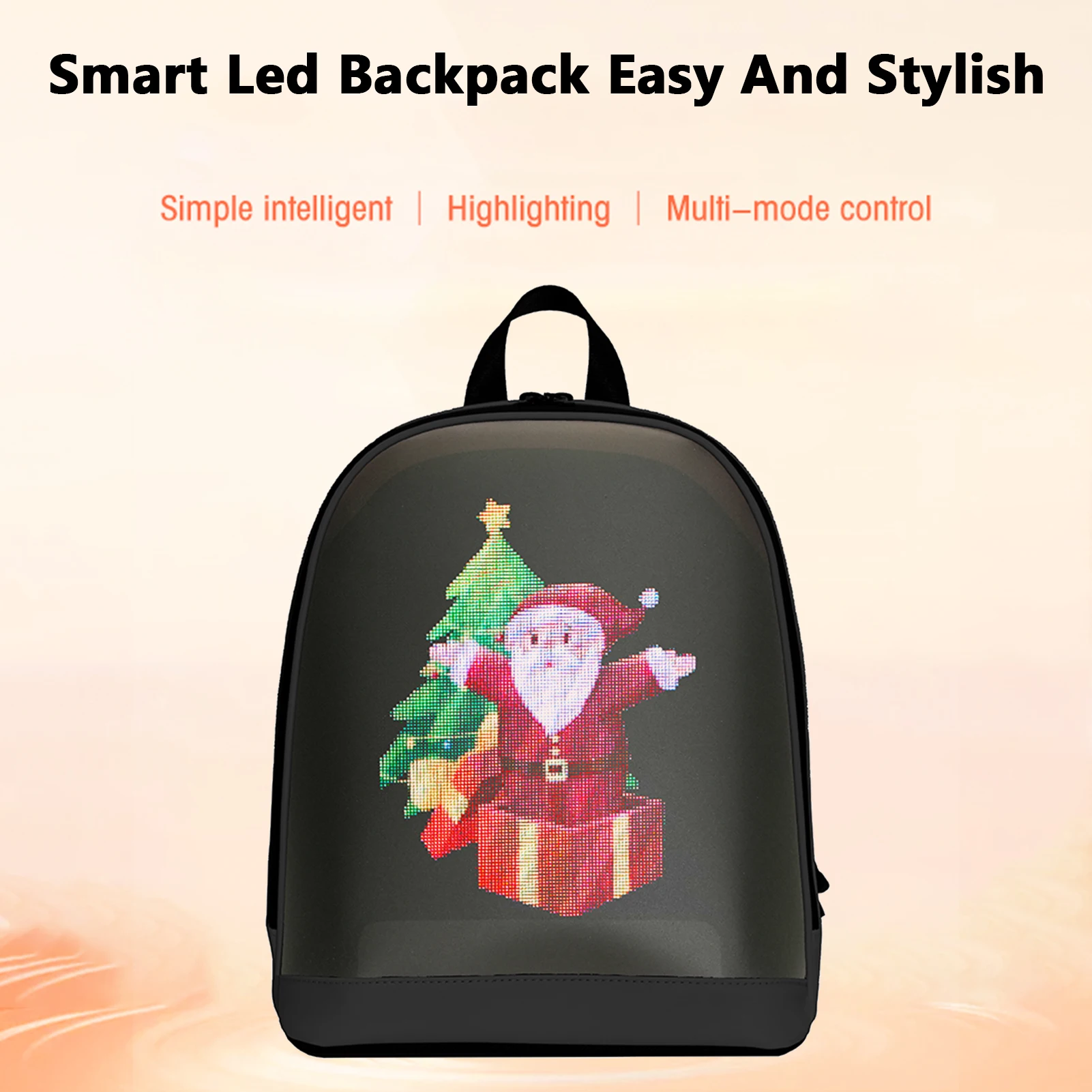 Mochila LED con pantalla inteligente, bolsa de viaje para exteriores con Control por aplicación y pantalla de alta claridad para entretenimiento y Dis comercial