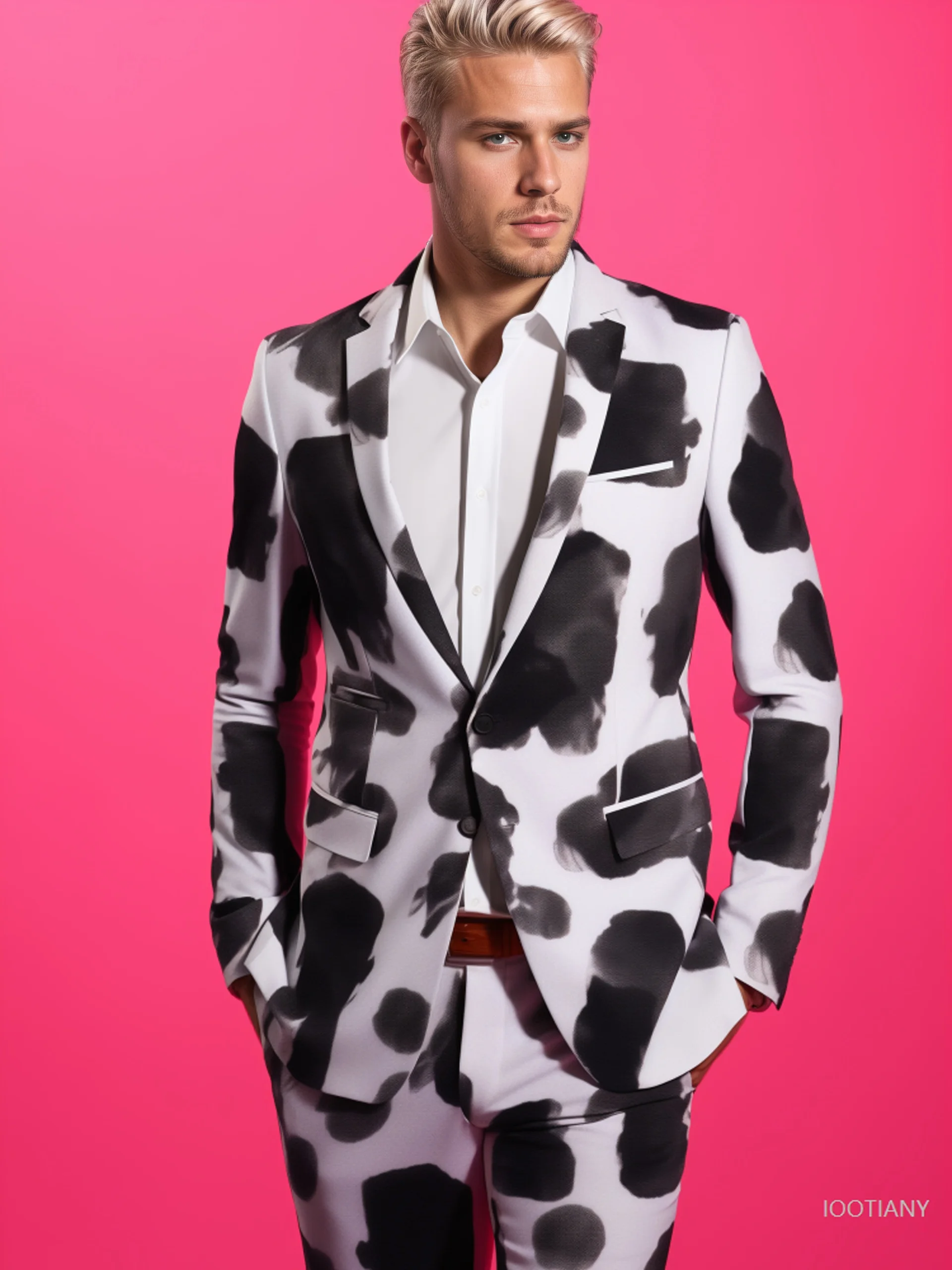 

Мужской модный костюм с черно-белым принтом коровьей шкуры, одежда для выступлений на сцене, костюм для косплея с американским флагом, облегающий наряд для вечеринок