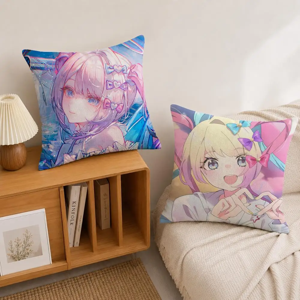 Game Needy Girl Overdose Cushion Cover Natural Linen Pillowcase Set, All-in-One Decor for Sofa, Bedroom & Chair