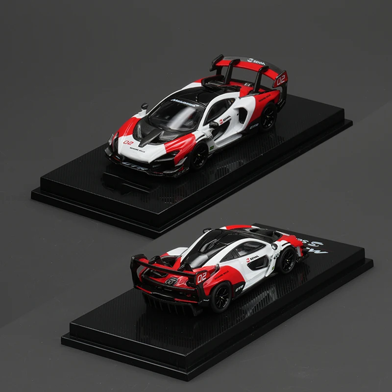 cm-en-stock-1-64-mclaren-senna-gtr-blanco-rojo-diecast-diorama-coleccion-de-modelos-de-coches-juguetes