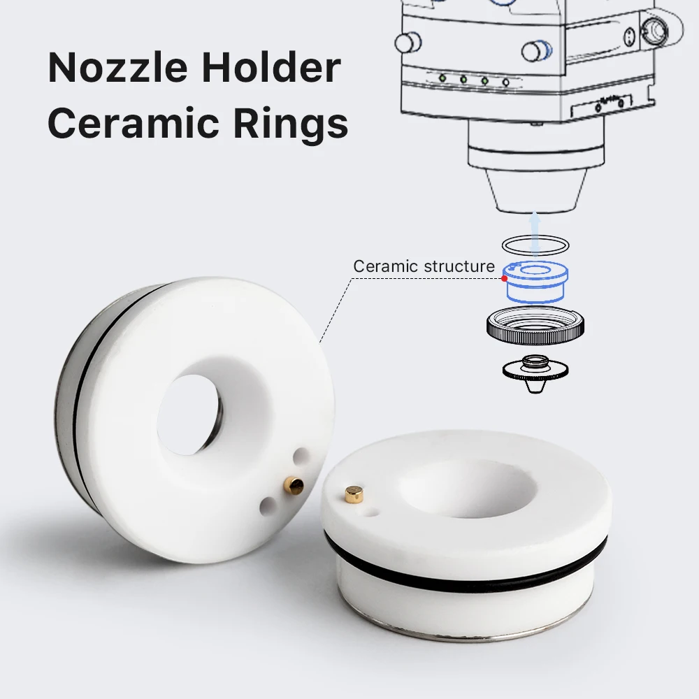 Laser Ceramic Body Parts Consumables Nozzles Holder D32/28 for Precitec Raytools Bodor Boci WSX Fiber Laser Cutting Machine Head