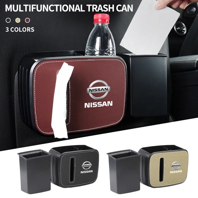 car seat back trash can Storage box Storage pocket For Nissan Qashqai Tiida Kicks Versa Leaf Sentra Altima X-trail Accessories