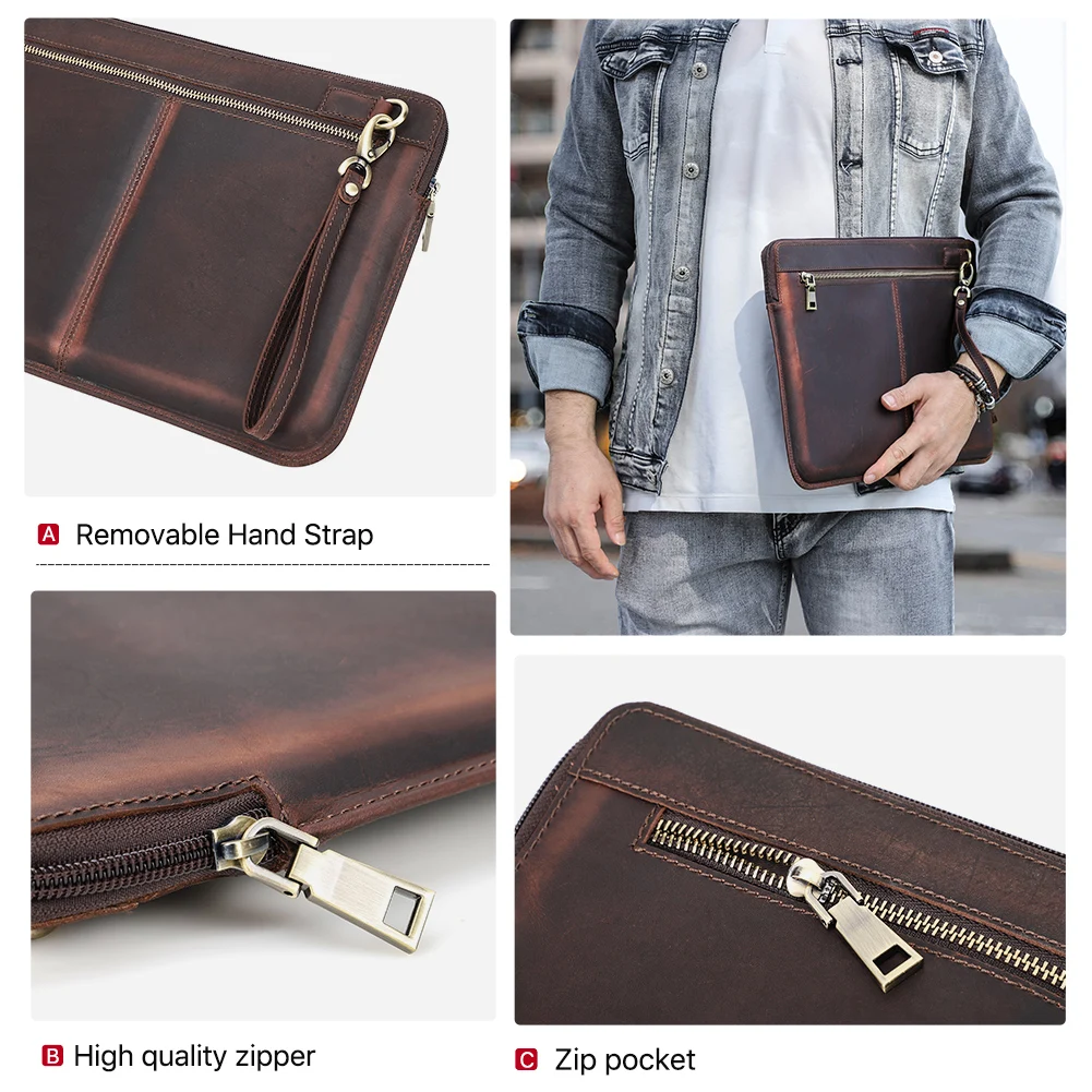Obrázek 7: Notebook aktovka muži pro macbook vzduch pro 13 14 15 palec cowhid kabelka rukáv tablet pouch pouzdro  lenovo thinkpad matebook funda