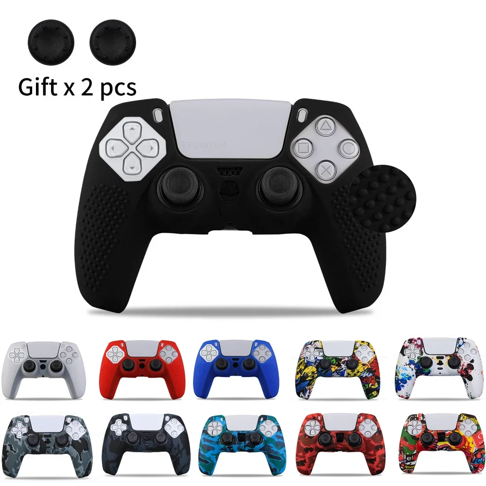 Protective Cover Skin for Playstation 5 Controller Anti-slip Silicone Case for PS5 Slim Gamepad Cover Thumb Grips Accessories