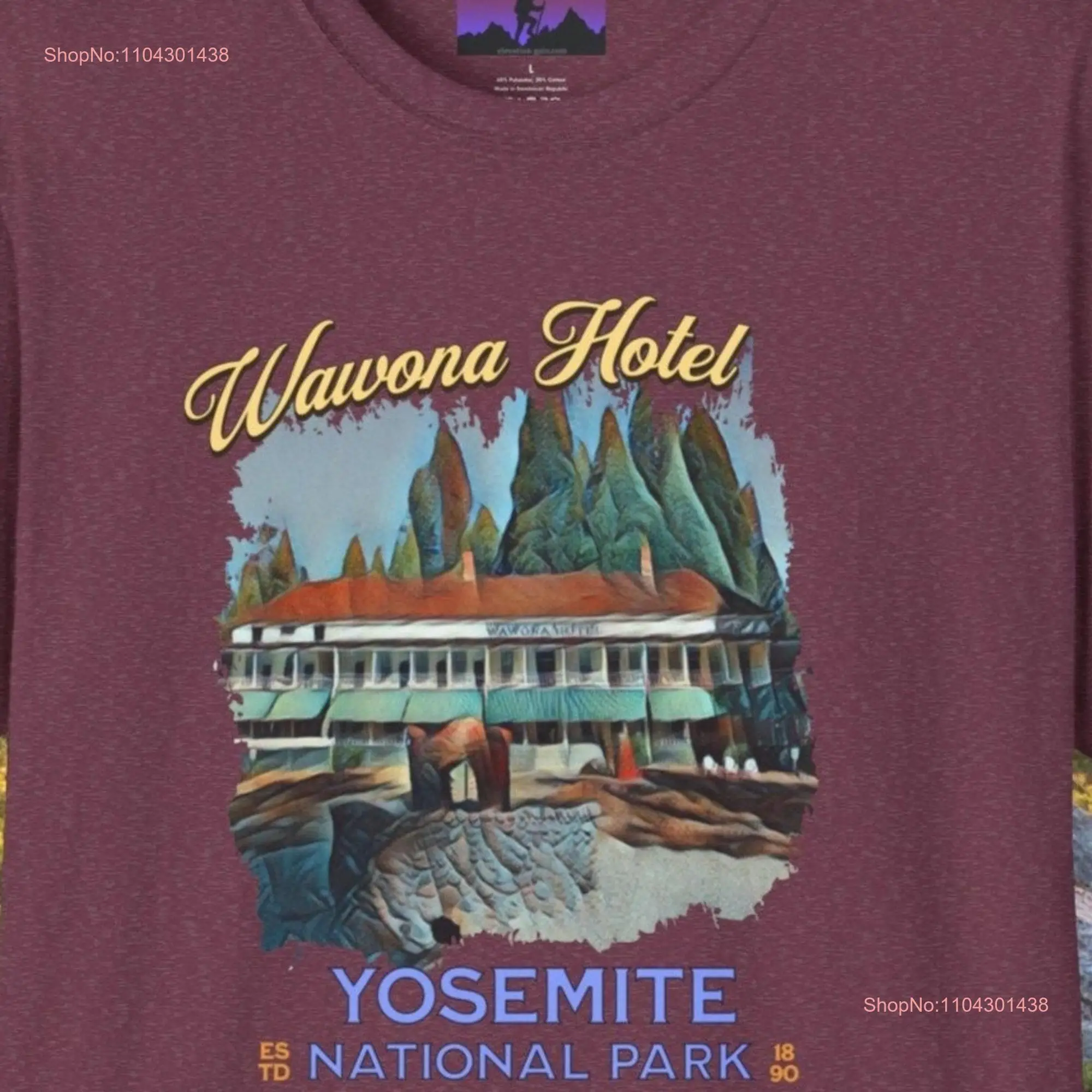 Футболка Yosemite National Park Wawona Hotel Outdoor Adventure Любитель природы Семейный отдых Пеший туризм Кемпинг