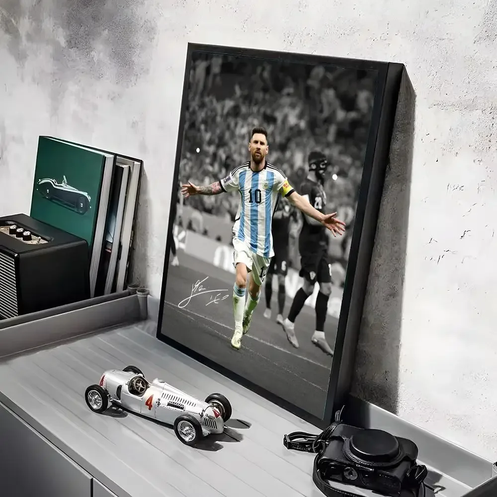 Fußballstar L-Lionel M-Messi Poster Aufkleber Wandbild Wandtattoos für Schlafzimmer Wohnzimmer Zuhause Selbstklebende Dekoration Geschenk – Detail 12