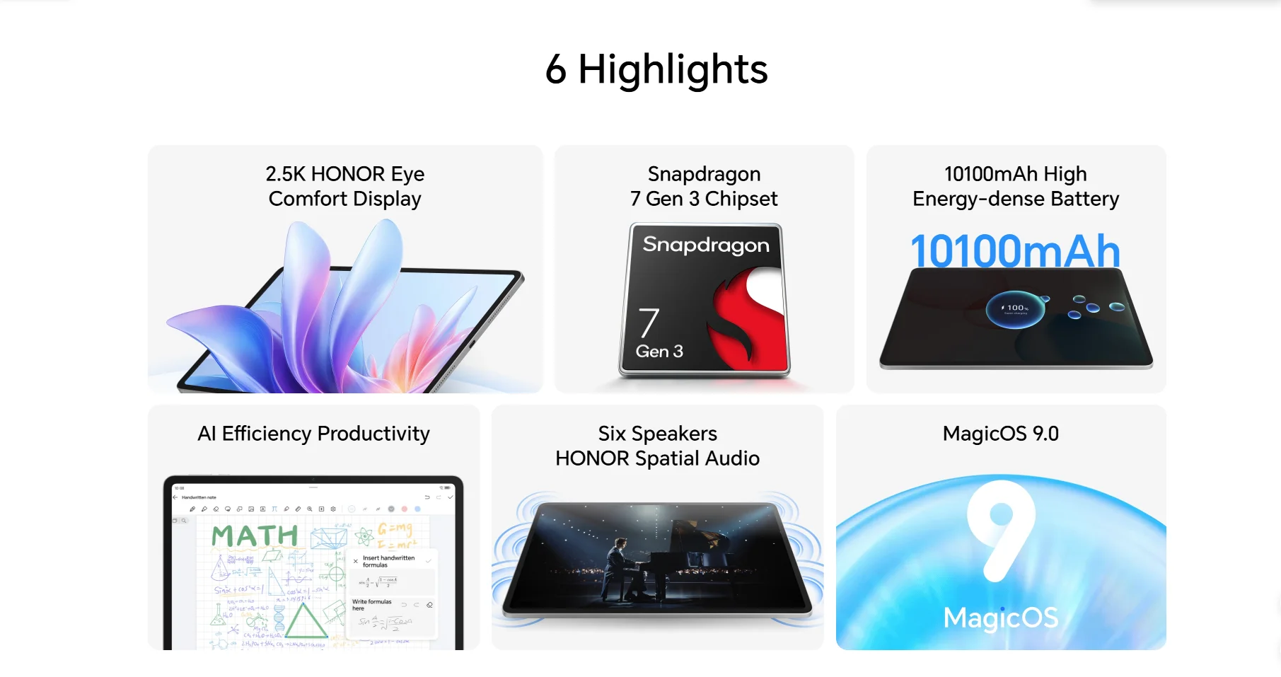 Global Version HONOR Pad 10 2.5K 120Hz 12.1" Tablet 10100mAh Large Battery 35W Charging 6 Speakers Slim Metal Body