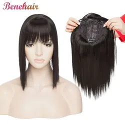 Benehair 11 Inch Hair Toppers with Bangs for Women Hair Pieces for Women with Thinning Hair Synthetic Wig Clip In Hair Topper