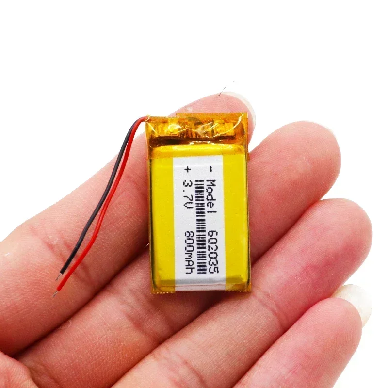 3.7v 602035 800mAh Lithium Li Ion Polymer Rechargeable Battery 602035 For DVR GPS Car Tachograph Bluetooth Headphone Battery