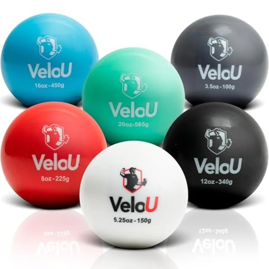 

Weighted Baseballs 6 Ball Set: Increase Throwing Velocity and Arm Strength - Withstands 18, 000 Throws - Weighted Balls for Pit