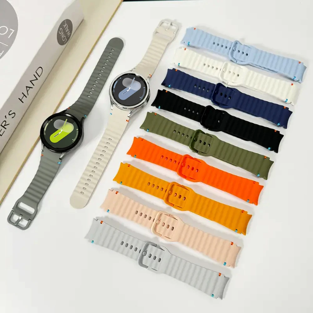 Ремешок силиконовый для Samsung Galaxy watch 7/FE/5 Pro/6/4, 40/44 мм