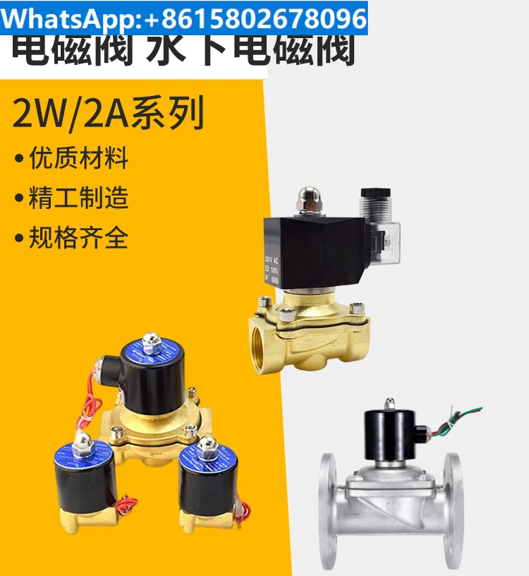 2W200-20 Normally Closed 2W250-25 Electromagnetic Water Valve 2W400-40 Pipeline On/Off Valve 6 Inches 1 Inch 2W160-15