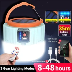 TIRVOSE-luces solares para acampar al aire libre, linternas portátiles, lámpara recargable por USB para tienda de campaña, barbacoa, pesca, senderismo, luces nocturnas de emergencia