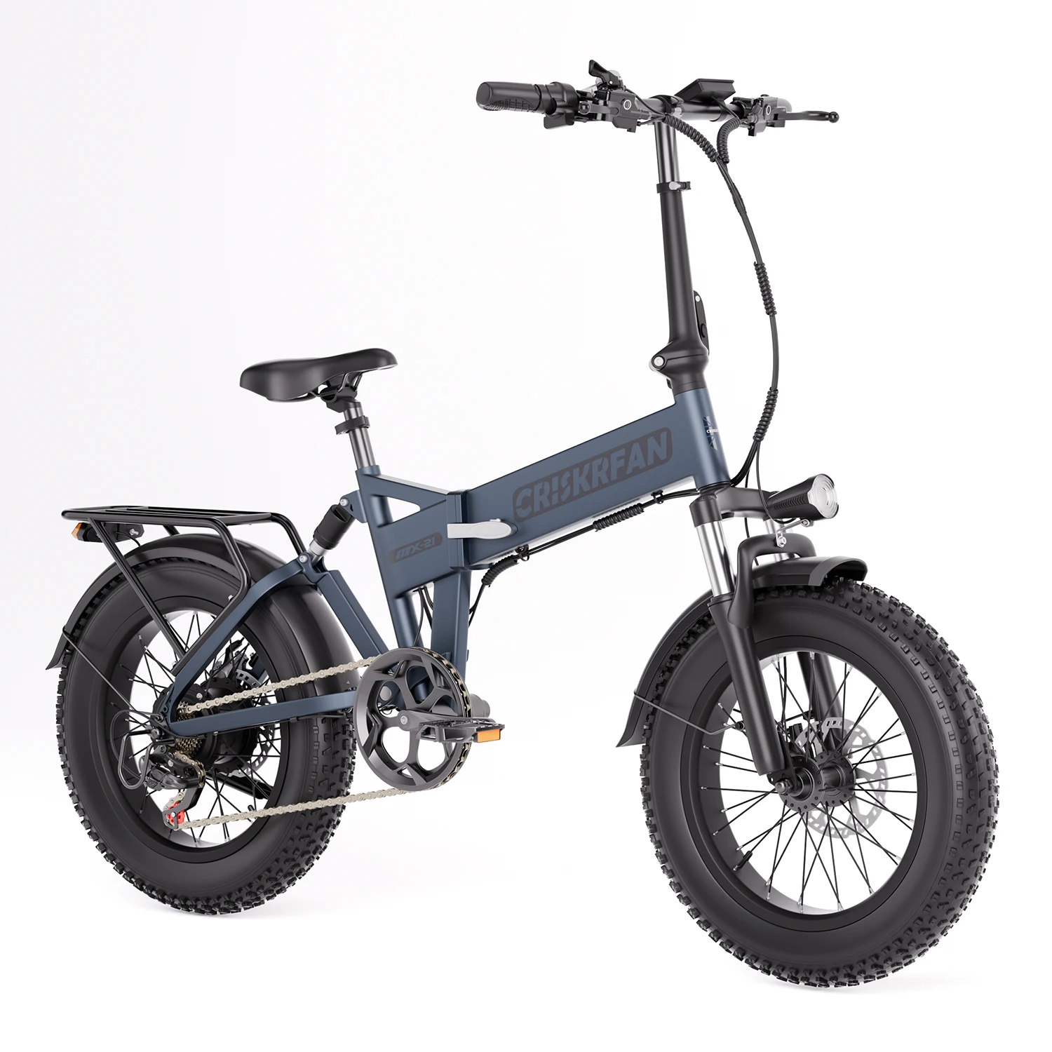 

Criskrfan MX-21 Adult Electric Bicycle, 1000W*2 Foldable ebike, 48V 15AH E-bike, 20-inch Fat Tire E-Mountain bike