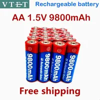 2024 Brand New 2-20pcs 1.5V AA Rechargeable Battery 9800mAh NI-MH Rechargeable Battery  for LED Lamp Toy Mp3 Fan Remote Control