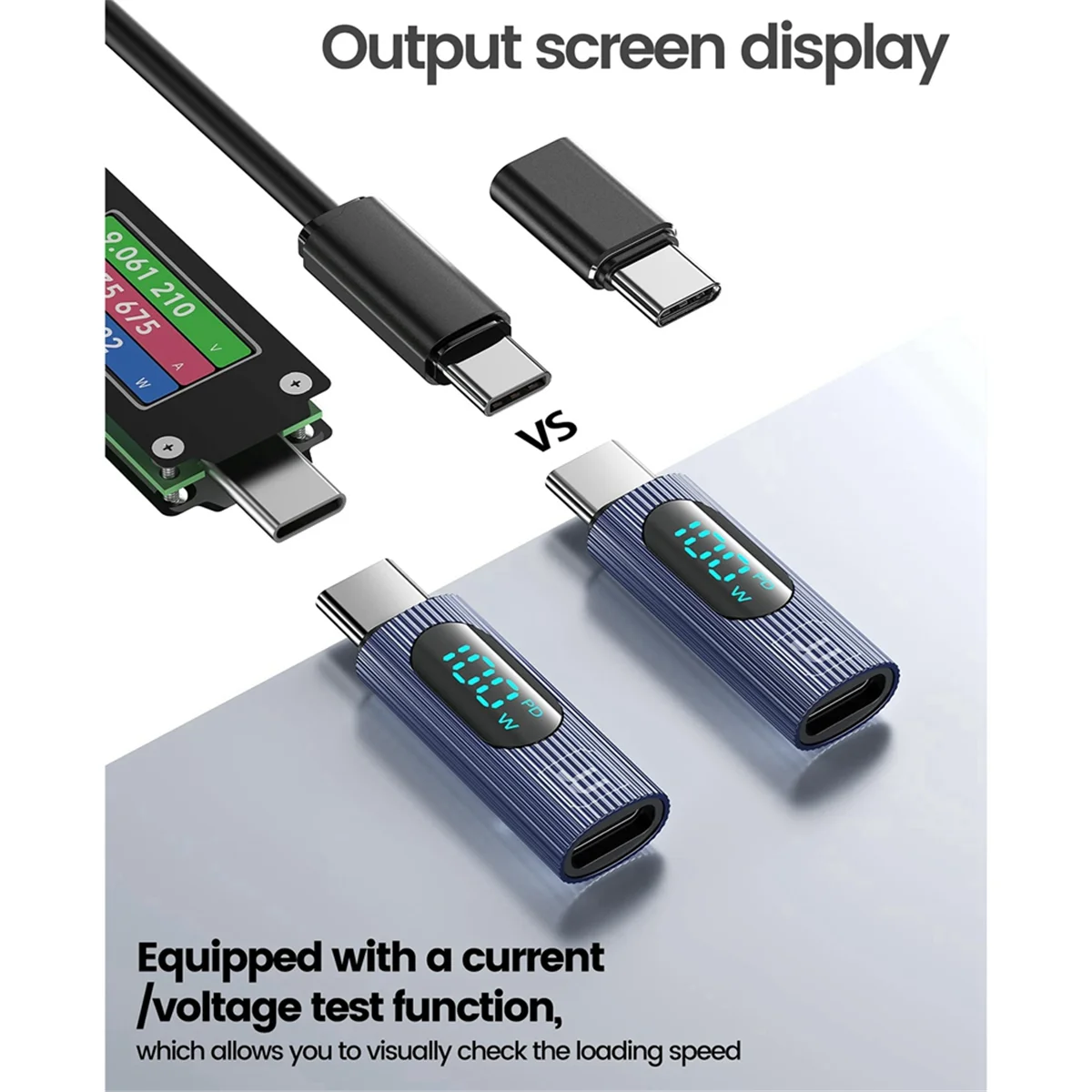 AT42 USB C Adapter 100 W Typ C Leistungsmesser Tester mit Digitalanzeige für, Pro, 15 Grau