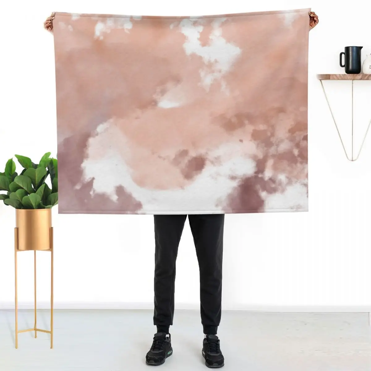 Brown Tie Dye Design Throw Blanket Cute Sofas sofa bed for sofa Soft Beds Moving Blankets