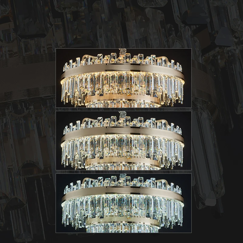 Light Luxury Living Room Crystal Chandelier Home Decoration Ceiling Pendant Lamps Modern Ceiling Chandelier Led Ceiling Light
