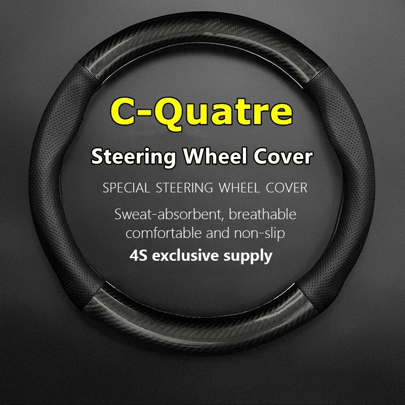 No Smell Thin For Citroen C4 C-Quatre Steering Wheel Cover Genuine Leather Carbon Fiber Fit C Quatre 1.6 1.2THP 2016 230THP 2018