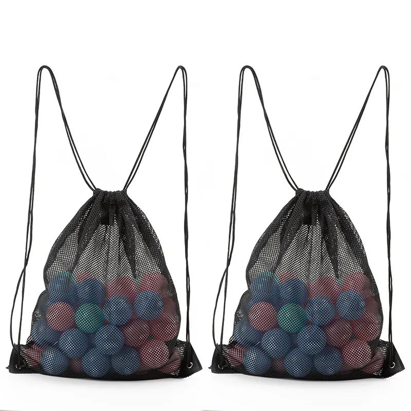 Drawstring Portable Backpack Mesh Storage Bag Football Volleyball Basketball Sports Travel Gym Toy Pouch Swim Fish Storage Bags