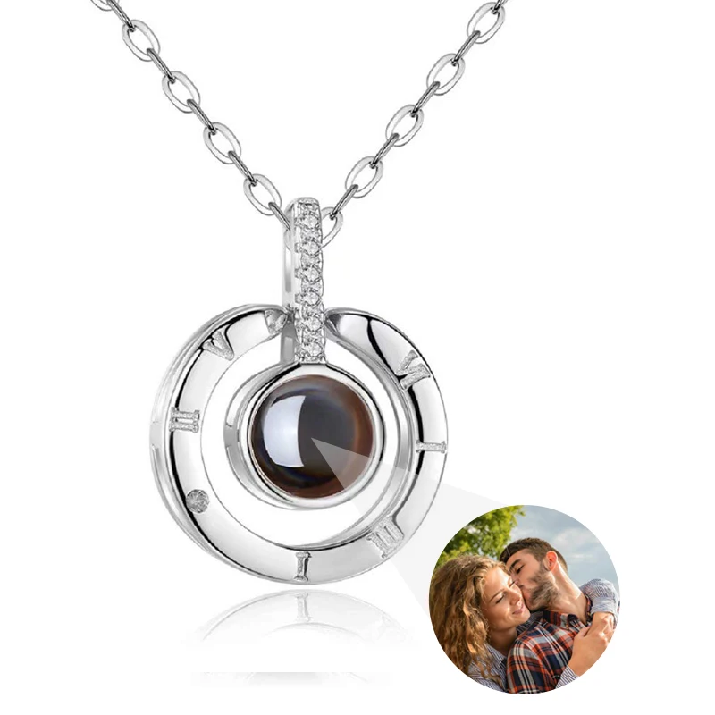 Personalisierte Projektions-Halskette mit Bildaufdruck, Herzanhänger, Erinnerungsfoto-Schmuck, Valentinstagsgeschenk für Sie – Detail 17