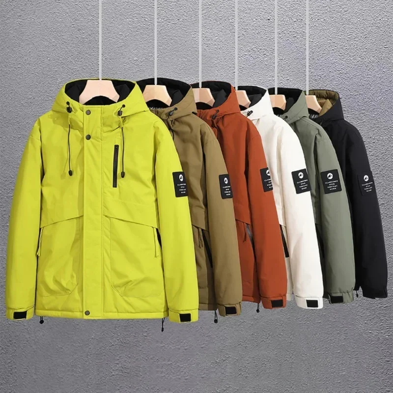 New Winter Jacket Men Warm Waterproof Hooded Zip-up Padded Windbreaker Thick Brand Designer Outdoor Windproof Oversize Coat Male
