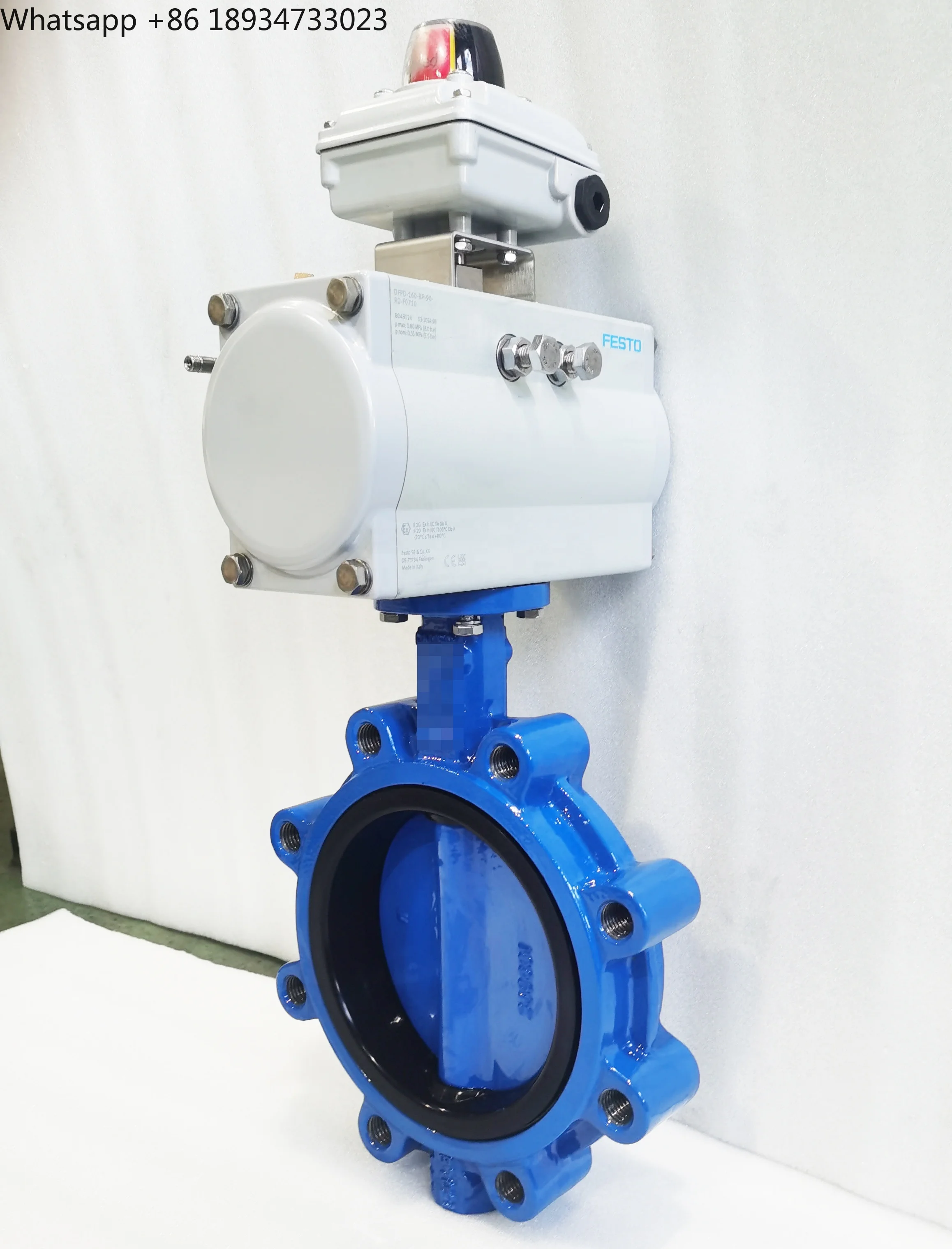 DN150 Class 150 Lugged Butterfly Valve With Double Acting Explosion-Proof Pneumatic Actuator