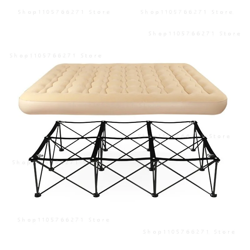 High Quality Portable Inflatable Air Sleeping Bed Outdoor Camping Travel Folding Flocked Air Bed Mattress