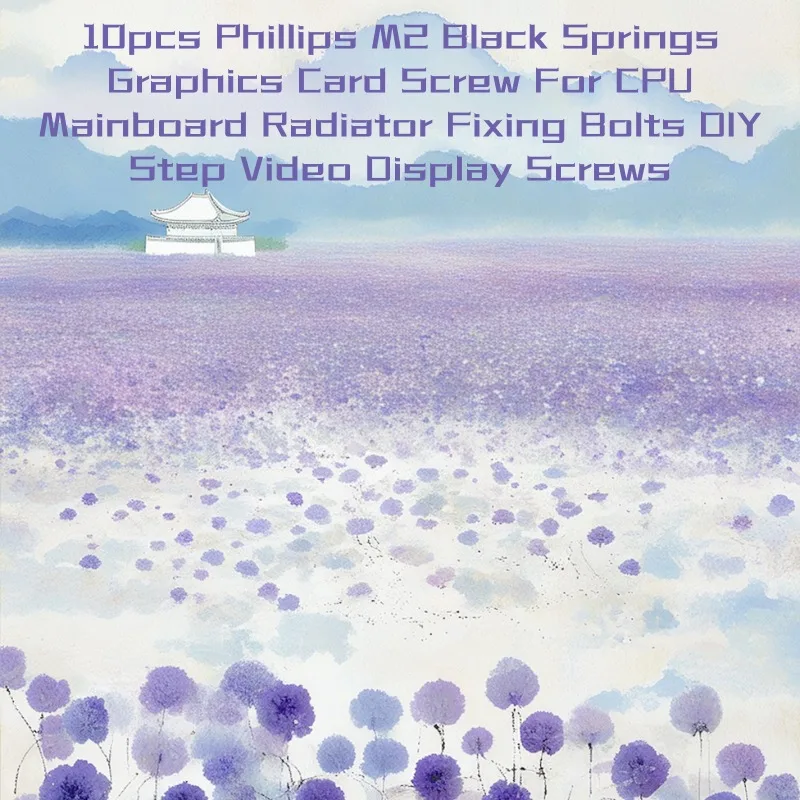 10pcs Phillips M2 Black Springs Graphics Card Screw For CPU Mainboard Radiator Fixing Bolts DIY Step Video Display Screws