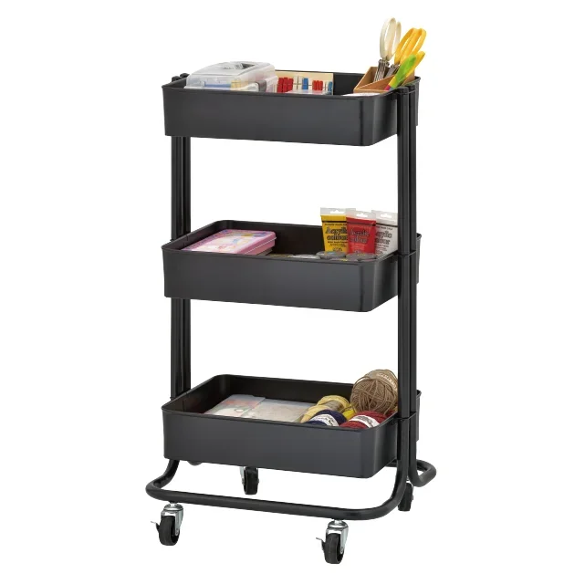 Home Storage Shelf Wholesale Taiwan Home Storage Furniture Manufacturer MIT Housewares Household TIER Rolling Metal Storage Cart