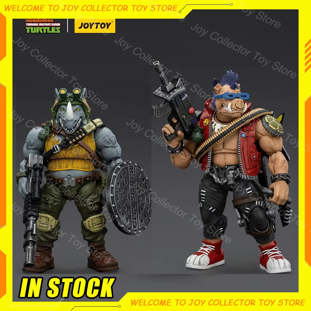 Original Joy Toy Teenage Mutant Ninja Turtles Action Anime Figure TMNT Beebop Rocksteady Figures Ninja Turtles Figurine Kid Toys