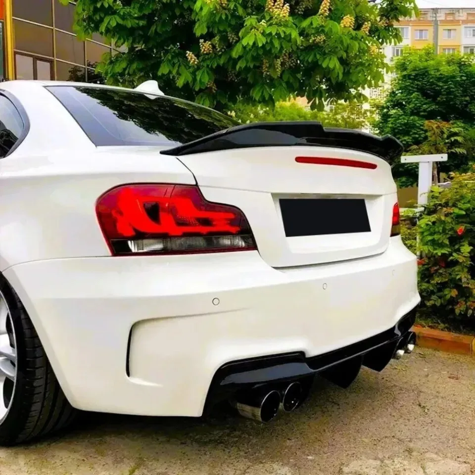 

Глянцевый черный карбоновый задний спойлер в стиле PSM для BMW 1-й серии E81/E82 Coupe 2007-2013, аксессуар для тюнинга кузова автомобиля