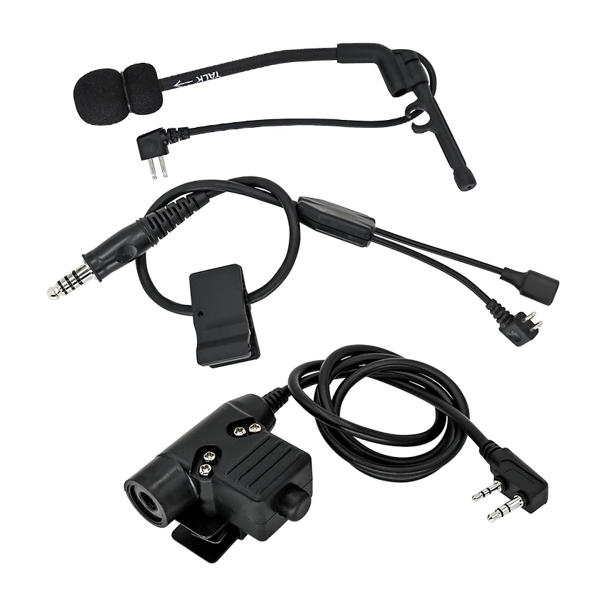 Auricolare tattico Comtac Y Line Connector & Kenwood PTT & Comtac Boom microfono accessori per cuffie da tiro COMTAC